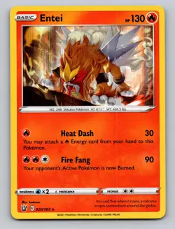 Entei 020/163 Holo Rare Battle Styles Pokemon Holo NM - Image 1