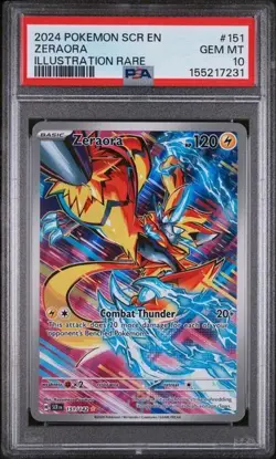 Zeraora Stellar Crown 151/142 Illustration Rare Pokemon TCG PSA 10 - Image 1