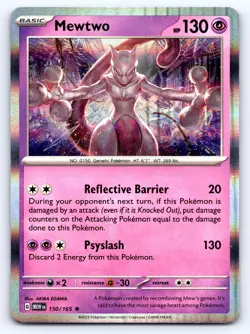 Mewtwo 150/165 Rare 151 Pokemon Near Mint - Image 1