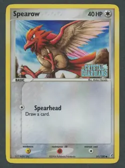 2006 Pokemon Ex Crystal Guardians Spearow 61/100 Common Reverse Holo Stamp MP - Image 1
