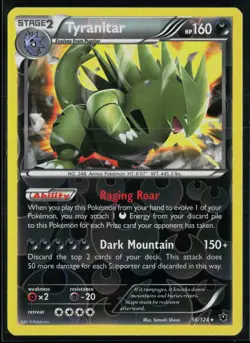 Tyranitar 56/124 Fates Collide Reverse Holo Rare Holo Pokemon - Image 1