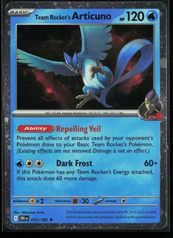 Team Rocket's Articuno 051/182 Destined Rivals Rare Cosmo Holo Pokemon - Image 1