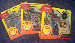 X3 Pokemon Day 2026 Box Pikachu w/ Coin & 3 Booster Packs LOT OF 3 *See Descript - Image 1