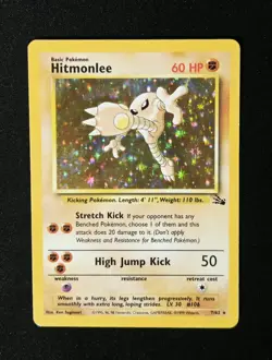Hitmonlee 7/62 Fossil WoTC- Holo Rare - Unimited Edition - Pokemon 1999 - Image 1