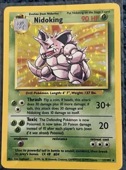Pokemon TCG Nidoking Base Set Holo Rare - Image 1