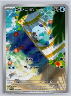 Oshawott 105/086 Illustration Rare White Flare Pokemon Near Mint - Image 1