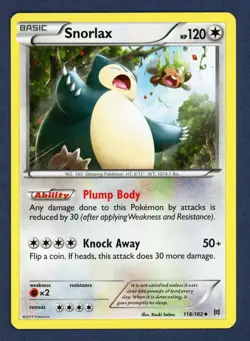 Snorlax 118/162 Uncommon BREAKthrough Pokemon Near Mint - Image 1