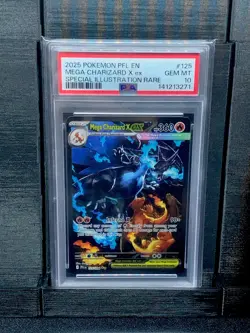2025 Pokemon Mega Charizard X ex 125/094 Phantasmal Flames Holo SIR PSA 10 - Image 1