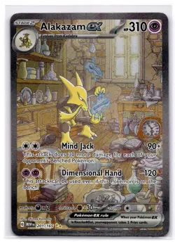 ALAKAZAM EX 201/165 SPECIAL ILLUSTRATION RARE 151 POKEMON LIGHTLY PLAYED - Image 1
