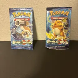 Pokemon XY Evolutions 2016 Sealed Booster Packs Set Of 2 Raichu And Blastoise - Image 1