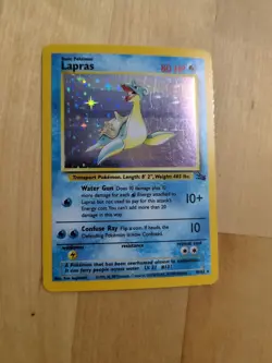 Pokemon Lapras Fossil 10/62 80 HP Holo Rare Unlimited Basic MP-HP - Image 1