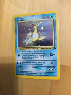 Pokemon Lapras Fossil 10/62 80 HP Holo Rare Unlimited Basic MP-HP - Image 2