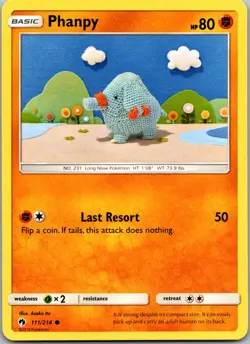 POKEMON PHANPY 111/214 COMMON LOST THUNDER NM/M - Image 1