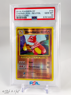 2016 POKEMON XY EVOLUTIONS #10 CHARMELEON-REVERSE FOIL EVOLUTIONS PSA 10 - Image 1