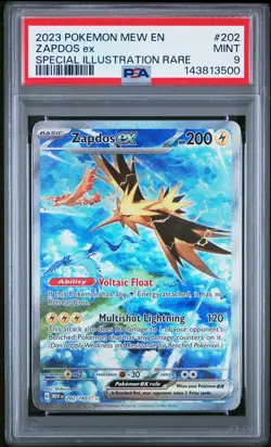 2023 Pokemon Mew En-151 #202 Zapdos Ex Special Illustration Rare PSA 9. - Image 1