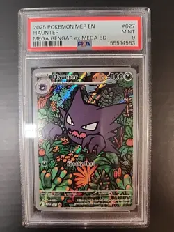 2025 POKEMON MEP EN-ME BLACK STAR PROMO #027 HAUNTER PSA 9 - Image 1