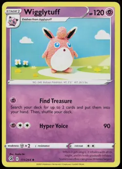 Wigglytuff 111/264 SWSH08: Fusion Strike Non-Holo Pokemon TCG - Image 1