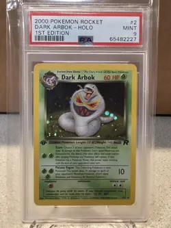 2000 POKEMON TEAM ROCKET #2 DARK ARBOK HOLO 1ST EDITION PSA 9 - Image 1