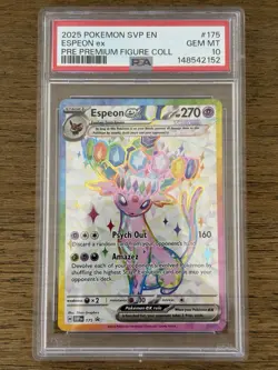 2025 Pokemon Svp En-Sv Black Star Promo #175 Espeon Ex Premium Fig Coll PSA 10 - Image 1