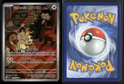 Team Rocket's Meowth 203/182 Illustration Rare Destined Rivals Pokemon NM/M - Image 3