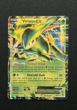 Virizion EX 9/101 Ultra Rare Holo 2013 Black & White Plasma Blast Pokemon LP - Image 1