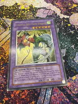 Yugioh Elemental Hero Flame Wingman TLM-EN035 UTR Ultimate 1st Edition LP - Image 1