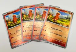 Charmander 007/091 Reverse Holo x4 4x Pokemon Cards Paldean Fates Playset - Image 1
