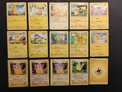 Pikachu Mixed Pokemon 15 Card Lot No Duplicates LP/MP Non Holo Vintage - Image 1