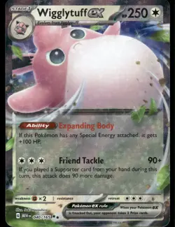 Wigglytuff EX 040/165 Double Rare Holo Scarlet & Violet Pokemon TCG card - Image 1