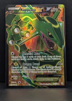 Rayquaza EX Full Art Ultra Rare Card Dragons Exalted 123/124 Pokemon TCG LP-MP - Image 1