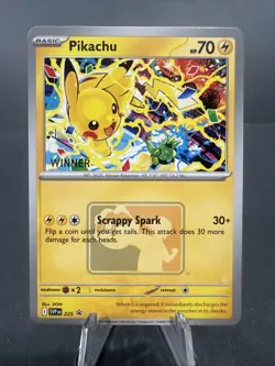 Pikachu 2025 World Championship SVP 225 Promo Card Winner's Edition NM - Image 1