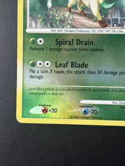 PokÃ©mon TCG Leafeon 24/100 Reverse Holo Majestic Dawn Platinum Stamped Card LP - Image 5