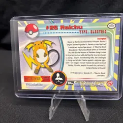 1999 Topps TV Animation Edition Raichu Pokemon Card #26 Non-Holo Blue Label - Image 4