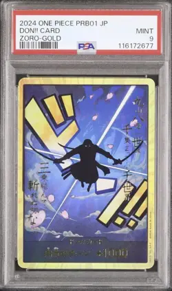 2024 DON!! Roronoa Zoro Gold Card PRB-01 One Piece Japanese PSA 9 Mint - Image 1