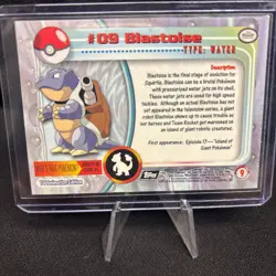 1999 Topps BLASTOISE TV Animation Edition Card #09 Pokemon TCG Black Logo - Image 4