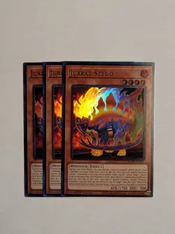 3x Jurrac Stego 1st Edition Ultra Rare BLMM-EN017 Yu-Gi-Oh - Image 1