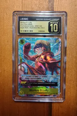 2025 One Piece Monkey D. Luffy Super Rare Promo OP07-109 CGC 10 Pristine - Image 1