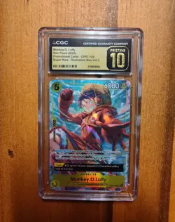2025 One Piece Monkey D. Luffy Super Rare Promo OP07-109 CGC 10 Pristine - Image 2