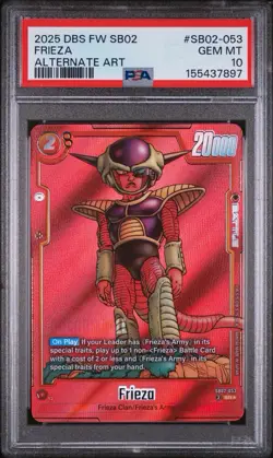 PSA 10 Frieza Alt Art Foil RED MANGA Card SB02-053 Dragon Ball Super Card Game - Image 1