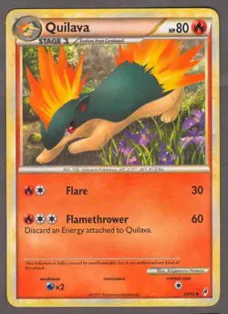 Quilava 49/95 Call of Legends Uncommon Fire Pokemon Card 2011 NM Regular - Image 1