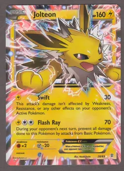 Jolteon EX 28/83 Generations 2016 Ultra Rare Pokemon Card NM - Image 1
