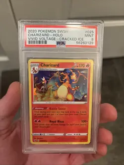 Pokemon TCG Charizard Vivid Voltage Holo Card 025/185 Cracked Ice Graded - Image 1
