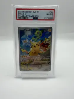 Pikachu 027 Sv: Scarlet & Violet Promo Cards Holo PSA 8 - Image 1
