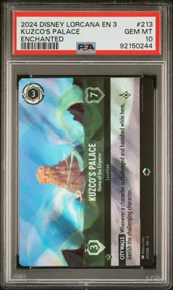 DISNEY LORCANA EN 3 INKLANDS Kuzco's Palace Enchanted PSA 10 GEM MINT #213 - Image 3