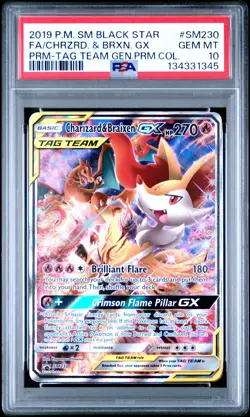 POKEMON BLACK STAR PROMO CHARIZARD & BRAIXEN GX #SM230 PSA 10 Gem Mint 134331345 - Image 1