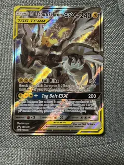 Pikachu & Zekrom Tag Team GX Alternate Full-Art Holo Promo Pokemon Card (SM168) - Image 1