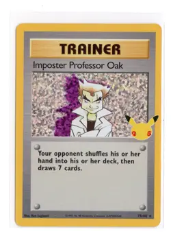 Imposter Professor Oak 73/102 Holo Celebrations: Classic Collection Pokemon NM - Image 1