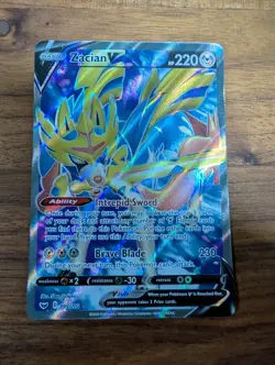 Pokemon TCG 2020 Sword & Shield Base Zacian V 195/202 - Image 1
