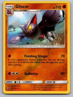Gliscor 68/145 Uncommon Guardians Rising Pokemon Reverse Holo Lightly Played - Image 1