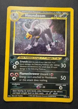 Pokemon Card-Houndoom-1 Edition-Neo Discovery-Holo-4/75-ENG-LP - Image 1